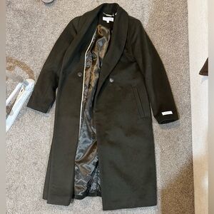 Calvin Klein Black Shawl-Collar Pea Coat